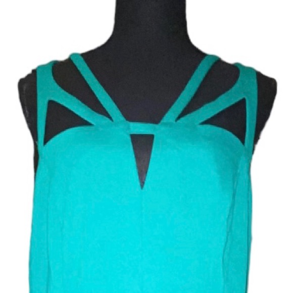 Forever 21+ Turquoise Sheath Dress with Cut-outs - Picture 4 of 10